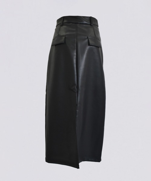 kiehtova(キエトヴァ)の「【kiehtova】LEATHER CUT TIGHT SKIRT/レザーカットタイトスカート KTWR26 ※(スカート・レディース・ブラック・L/M)」の2枚目の写真
