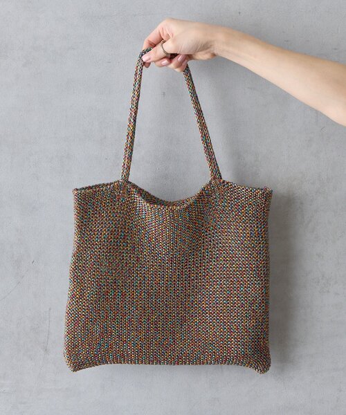 BIRTHDAY BAR(バースデイバー)の「【cache cache カシュカシュ】ラメ糸編みトート(トートバッグ・レディース・シルバー/シルバー系その他4/グリーン/ブルー/ブラック系その他・0)」の1枚目の写真
