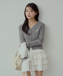 Chico | 袖リボンシャツレイヤードカーディガン(カーディガン/ボレロ)