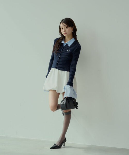 Chico（チコ）の「袖リボンシャツレイヤードカーディガン（カーディガン/ボレロ・レディース・ネイビー/グレー/アイボリー・FREE）」の17枚目の写真