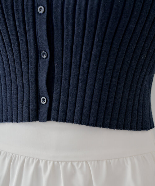 Chico（チコ）の「袖リボンシャツレイヤードカーディガン（カーディガン/ボレロ・レディース・ネイビー/グレー/アイボリー・FREE）」の11枚目の写真