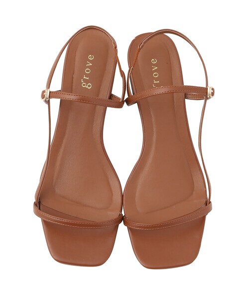 grove（グローブ）の「【細めのストラップでトレンド感◎】スリムストリングヒールサンダル（サンダル・レディース・ブラック/キャメル・M/L）」の7枚目の写真