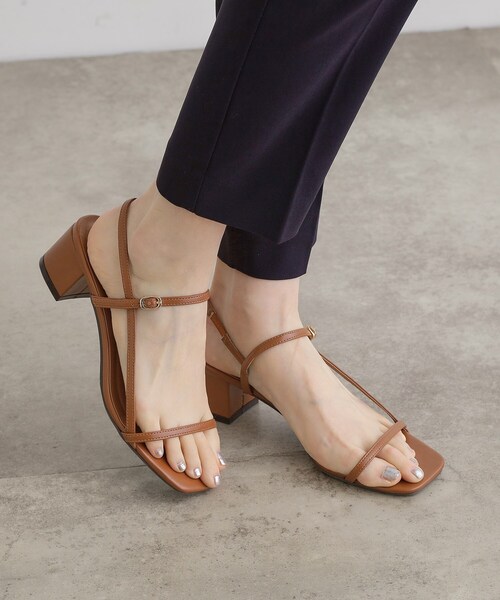 grove（グローブ）の「【細めのストラップでトレンド感◎】スリムストリングヒールサンダル（サンダル・レディース・ブラック/キャメル・M/L）」の9枚目の写真