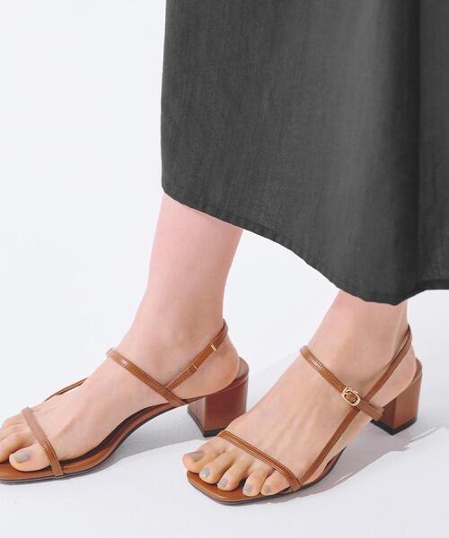 grove（グローブ）の「【細めのストラップでトレンド感◎】スリムストリングヒールサンダル（サンダル・レディース・ブラック/キャメル・M/L）」の10枚目の写真
