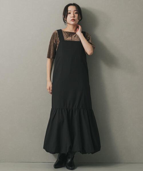 SENSE OF PLACE by URBAN RESEARCH（センスオブプレイスバイアーバンリサーチ）の「バルーンヘムジャンスカ（ワンピース・レディース・ベージュ/ブラック/グレー・ONE/S）」の6枚目の写真