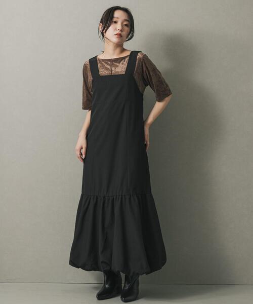 SENSE OF PLACE by URBAN RESEARCH（センスオブプレイスバイアーバンリサーチ）の「バルーンヘムジャンスカ（ワンピース・レディース・ベージュ/ブラック/グレー・ONE/S）」の7枚目の写真