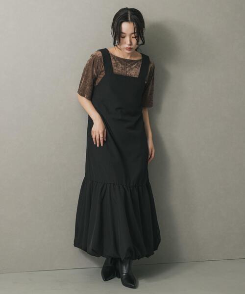 SENSE OF PLACE by URBAN RESEARCH（センスオブプレイスバイアーバンリサーチ）の「バルーンヘムジャンスカ（ワンピース・レディース・ベージュ/ブラック/グレー・ONE/S）」の8枚目の写真