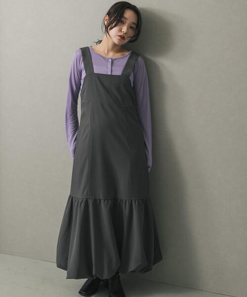 SENSE OF PLACE by URBAN RESEARCH（センスオブプレイスバイアーバンリサーチ）の「バルーンヘムジャンスカ（ワンピース・レディース・ベージュ/ブラック/グレー・ONE/S）」の21枚目の写真