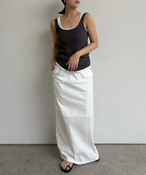 anuke（アンヌーク）の「anuke　Cutoff Straight Skirt カットオフストレートスカート/62510810（スカート・レディース・ホワイト/ブラック・36/38）」の13枚目の写真