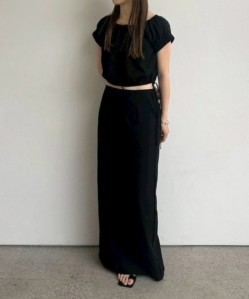 anuke アンヌークCutoff Straight Skirt ブラック　新作 anuke Cutoff Straight Skirt カットオフストレートスカート