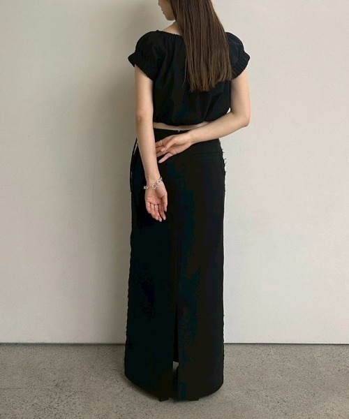 anuke アンヌークCutoff Straight Skirt ブラック　新作 anuke Cutoff Straight Skirt カットオフストレートスカート