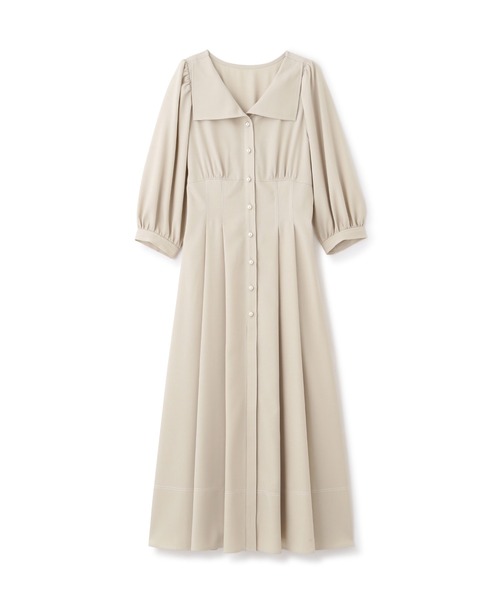 JILL by JILL STUART(ジルバイジルスチュアート)の「◇レースアップ配色ワンピース(ワンピース・レディース・ベージュ/インディゴブルー・FREE)」の3枚目の写真