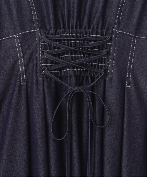 JILL by JILL STUART(ジルバイジルスチュアート)の「◇レースアップ配色ワンピース(ワンピース・レディース・ベージュ/インディゴブルー・FREE)」の11枚目の写真