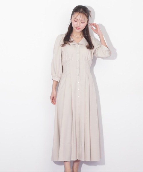 JILL by JILL STUART(ジルバイジルスチュアート)の「◇レースアップ配色ワンピース(ワンピース・レディース・ベージュ/インディゴブルー・FREE)」の14枚目の写真