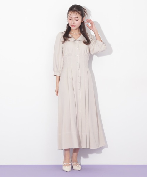 JILL by JILL STUART(ジルバイジルスチュアート)の「◇レースアップ配色ワンピース(ワンピース・レディース・ベージュ/インディゴブルー・FREE)」の16枚目の写真