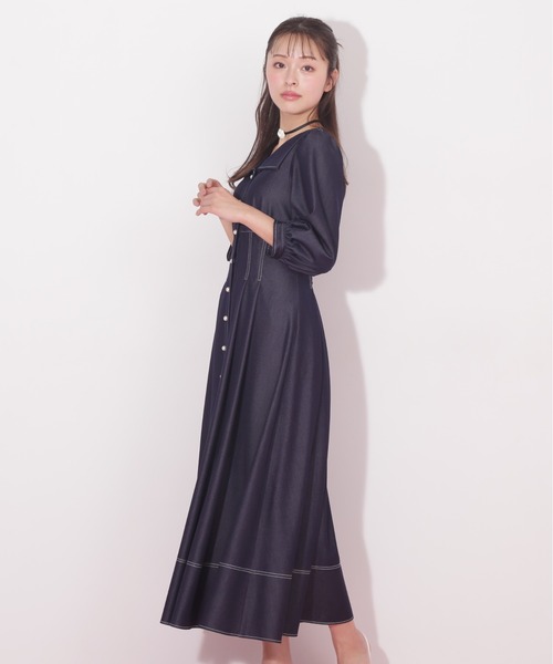 JILL by JILL STUART(ジルバイジルスチュアート)の「◇レースアップ配色ワンピース(ワンピース・レディース・ベージュ/インディゴブルー・FREE)」の22枚目の写真