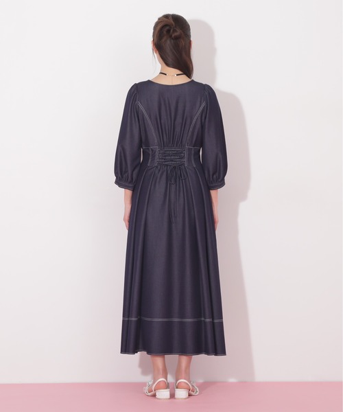 JILL by JILL STUART(ジルバイジルスチュアート)の「◇レースアップ配色ワンピース(ワンピース・レディース・ベージュ/インディゴブルー・FREE)」の20枚目の写真