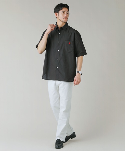 BEVERLY HILLS POLO CLUB(ビバリーヒルズポロクラブ)の「BEVERLY HILLS POLO CLUB/テックシアー速乾半袖シャツ(シャツ/ブラウス・メンズ・オフホワイト/サックスブルー/スミクロ/ネイビー・M/L)」の13枚目の写真