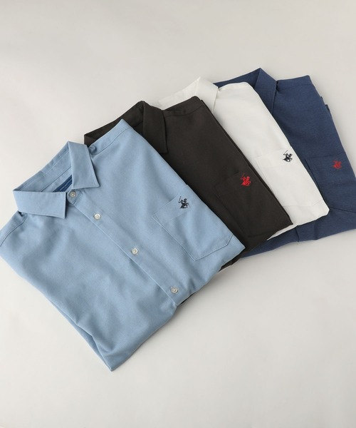 BEVERLY HILLS POLO CLUB(ビバリーヒルズポロクラブ)の「BEVERLY HILLS POLO CLUB/テックシアー速乾半袖シャツ(シャツ/ブラウス・メンズ・オフホワイト/サックスブルー/スミクロ/ネイビー・M/L)」の17枚目の写真