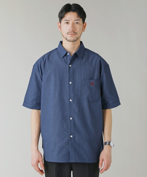 BEVERLY HILLS POLO CLUB(ビバリーヒルズポロクラブ)の「BEVERLY HILLS POLO CLUB/テックシアー速乾半袖シャツ(シャツ/ブラウス・メンズ・オフホワイト/サックスブルー/スミクロ/ネイビー・M/L)」の20枚目の写真