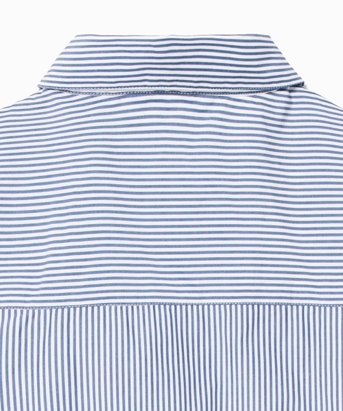 ラコステ 新品未使用 ショート&ワイドクロップドバルーンスリーブストライプシャツ LACOSTE｜ショート&ワイドクロップド バルーンスリーブ