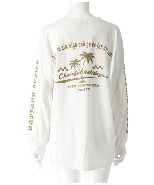 anap mimpi（アナップミンピ）の「チェッカー サーフ 袖ロゴ プリント ビッグ 長袖 ロンT（Tシャツ/カットソー・レディース・ブラック/オフホワイト・FREE）」の16枚目の写真