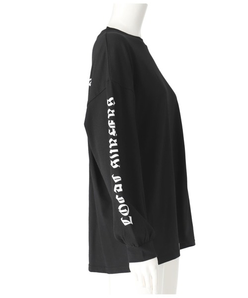 anap mimpi（アナップミンピ）の「チェッカー サーフ 袖ロゴ プリント ビッグ 長袖 ロンT（Tシャツ/カットソー・レディース・ブラック/オフホワイト・FREE）」の19枚目の写真