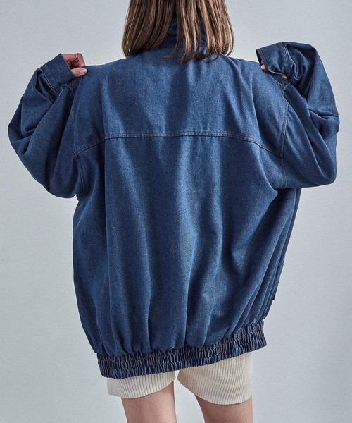 Fashion Letter（ファッションレター）の「スタンドカラー オーバーサイズデニムジャケット（デニムジャケット・レディース・ネイビー/ブルー/ブラック・M）」の20枚目の写真