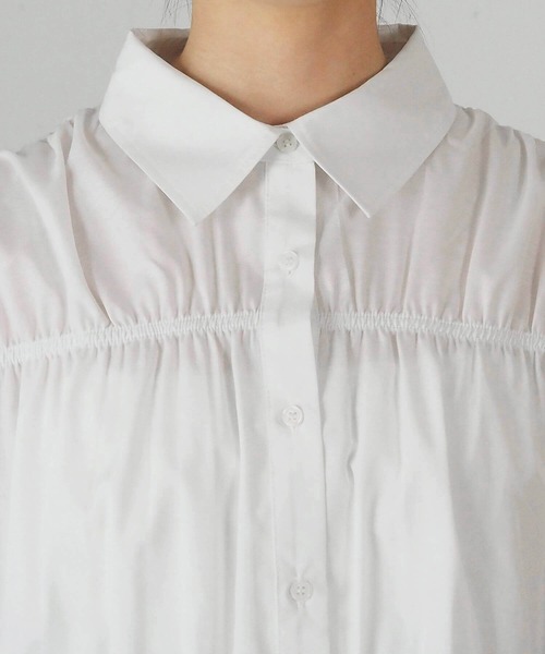 tiptop(ティップトップ)の「袖ドロストシャーリングシャツ(シャツ/ブラウス・レディース・ピンク系その他/オフホワイト/サックスブルー系・FREE)」の12枚目の写真