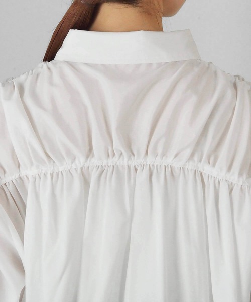 tiptop(ティップトップ)の「袖ドロストシャーリングシャツ(シャツ/ブラウス・レディース・ピンク系その他/オフホワイト/サックスブルー系・FREE)」の13枚目の写真