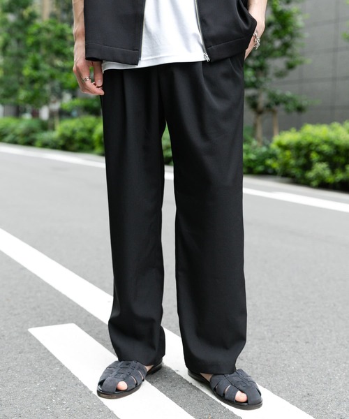 SENSE OF PLACE by URBAN RESEARCH（センスオブプレイスバイアーバンリサーチ）の「ダブルタックワイドパンツ（その他パンツ・メンズ・ブラック/ライトベージュ/チャコールグレー/ブラウン・SMALL/MEDIUM/LARGE）」の5枚目の写真