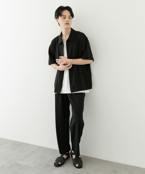 SENSE OF PLACE by URBAN RESEARCH（センスオブプレイスバイアーバンリサーチ）の「ダブルタックワイドパンツ（その他パンツ・メンズ・ブラック/ライトベージュ/チャコールグレー/ブラウン・SMALL/MEDIUM/LARGE）」の9枚目の写真