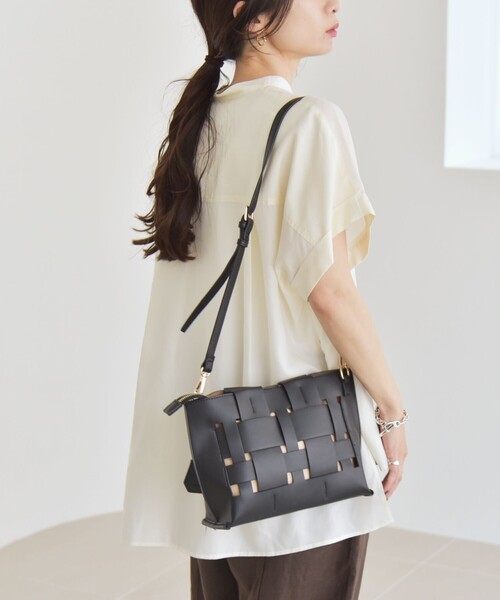 quaranciel（カランシエル）の「quaranciel:〈手洗い可能〉バンドカラー ハーフスリーブ ポケット ワーク シャツ（シャツ/ブラウス・レディース・ブラック/オリーブ/ナチュラル・ONE SIZE）」の14枚目の写真