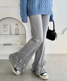 Bibity フリル付きグレーカジュアルパンツ Bibity フリル付きグレーカジュアルパンツアウトレット ショップ