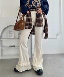 SOLLON.(ソルロン)のダブルフリルリブフレアパンツ(その他パンツ)