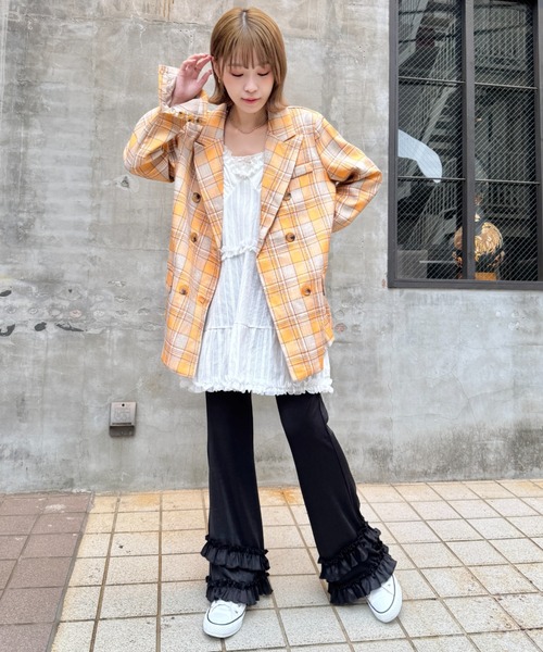 SOLLON.(ソルロン)の「ダブルフリルリブフレアパンツ(その他パンツ・レディース・アイボリー/ブラック/グレー/モカ/ライトブルー・FREE)」の21枚目の写真