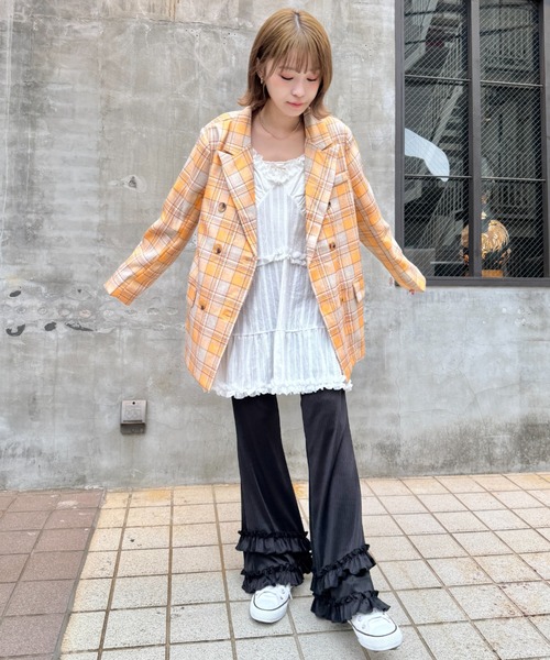 SOLLON.(ソルロン)の「ダブルフリルリブフレアパンツ(その他パンツ・レディース・アイボリー/ブラック/グレー/モカ/ライトブルー・FREE)」の22枚目の写真