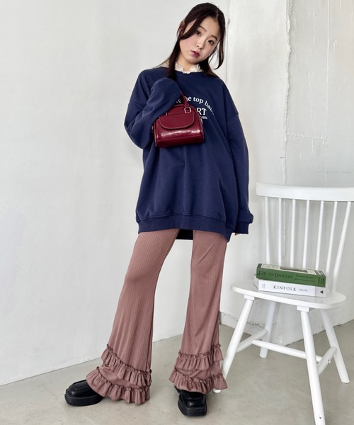 セール】ダブルフリルリブフレアパンツ（その他パンツ）｜SOLLON