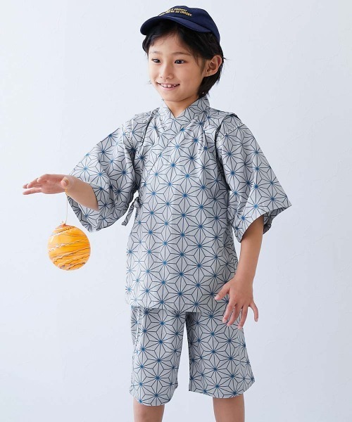 devirock（デビロック）の「えらべるデザイン クラシカル甚平（浴衣・キッズ・ブルー系2/ネイビー系2/グレー系2/ブルー系1/ネイビー系1/グレー系1・90cm/100cm/110cm/120cm/130cm/140cm/150cm/160cm）」の6枚目の写真