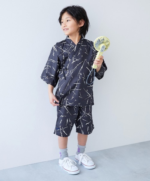 devirock（デビロック）の「えらべるデザイン クラシカル甚平（浴衣・キッズ・ブルー系2/ネイビー系2/グレー系2/ブルー系1/ネイビー系1/グレー系1・90cm/100cm/110cm/120cm/130cm/140cm/150cm/160cm）」の22枚目の写真