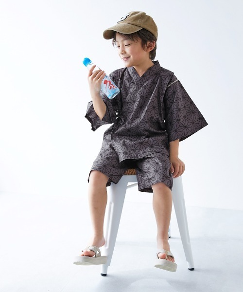 devirock（デビロック）の「えらべるデザイン クラシカル甚平（浴衣・キッズ・ブルー系2/ネイビー系2/グレー系2/ブルー系1/ネイビー系1/グレー系1・90cm/100cm/110cm/120cm/130cm/140cm/150cm/160cm）」の21枚目の写真