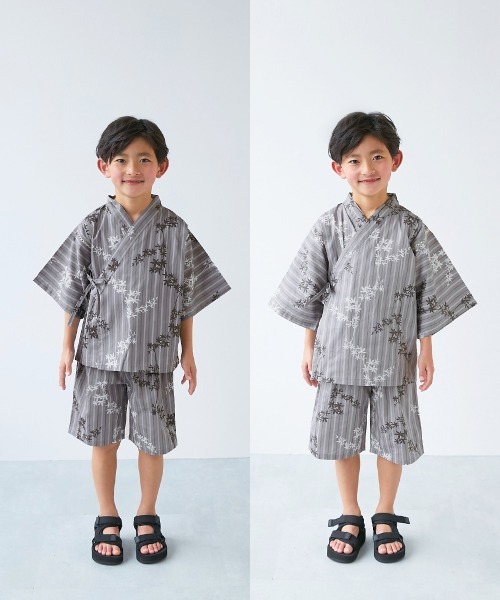 devirock（デビロック）の「えらべるデザイン クラシカル甚平（浴衣・キッズ・ブルー系2/ネイビー系2/グレー系2/ブルー系1/ネイビー系1/グレー系1・90cm/100cm/110cm/120cm/130cm/140cm/150cm/160cm）」の16枚目の写真