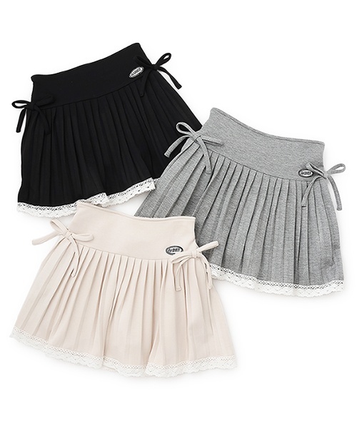 by LOVEiT（バイラビット）の「裾レースティアードプリーツ（スカート・キッズ・ブラック/アイボリー/グレー系・140cm/130cm/120cm/150cm/160cm）」の11枚目の写真