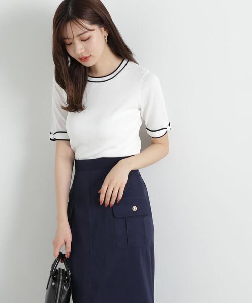 PROPORTION BODY DRESSING（プロポーションボディドレッシング）の「リボンポイントニット / 1215170406（ニット/セーター・レディース・ブラック/ホワイト/ベージュ・SMALL/MEDIUM）」の2枚目の写真