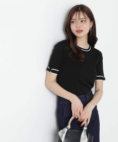 PROPORTION BODY DRESSING（プロポーションボディドレッシング）の「リボンポイントニット / 1215170406（ニット/セーター・レディース・ブラック/ホワイト/ベージュ・SMALL/MEDIUM）」の3枚目の写真