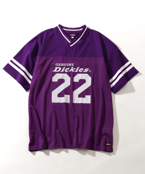 Dickies（ディッキーズ）の「【GENUINE DICKIES/ジェニュインディッキーズ】ストレッチハーフスリーブゲームシャツ（Tシャツ/カットソー・レディース・オフホワイト/パープル/ブラック・M/L）」の3枚目の写真
