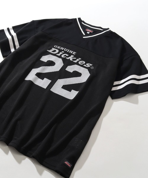 Dickies（ディッキーズ）の「【GENUINE DICKIES/ジェニュインディッキーズ】ストレッチハーフスリーブゲームシャツ（Tシャツ/カットソー・レディース・オフホワイト/パープル/ブラック・M/L）」の7枚目の写真