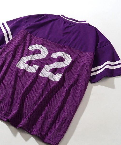 Dickies（ディッキーズ）の「【GENUINE DICKIES/ジェニュインディッキーズ】ストレッチハーフスリーブゲームシャツ（Tシャツ/カットソー・レディース・オフホワイト/パープル/ブラック・M/L）」の12枚目の写真
