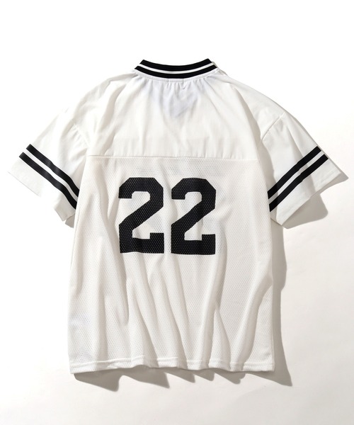 Dickies（ディッキーズ）の「【GENUINE DICKIES/ジェニュインディッキーズ】ストレッチハーフスリーブゲームシャツ（Tシャツ/カットソー・レディース・オフホワイト/パープル/ブラック・M/L）」の5枚目の写真