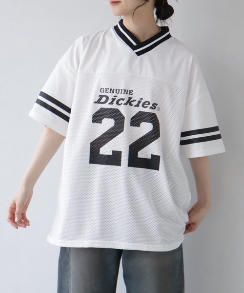 Dickies（ディッキーズ）の「【GENUINE DICKIES/ジェニュインディッキーズ】ストレッチハーフスリーブゲームシャツ（Tシャツ/カットソー・レディース・オフホワイト/パープル/ブラック・M/L）」の20枚目の写真
